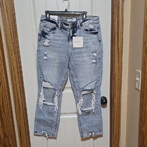 Women's Distressed Blue Jeans